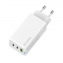 Мережевий зарядний пристрій ColorWay GaN Mini 65W PD Port PPS USB (USB-2C1A) White (CW-CHS058PD-WT)