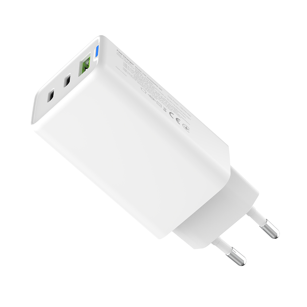 Мережевий зарядний пристрій ColorWay GaN Mini 65W PD Port PPS USB (USB-2C1A) White (CW-CHS058PD-WT)