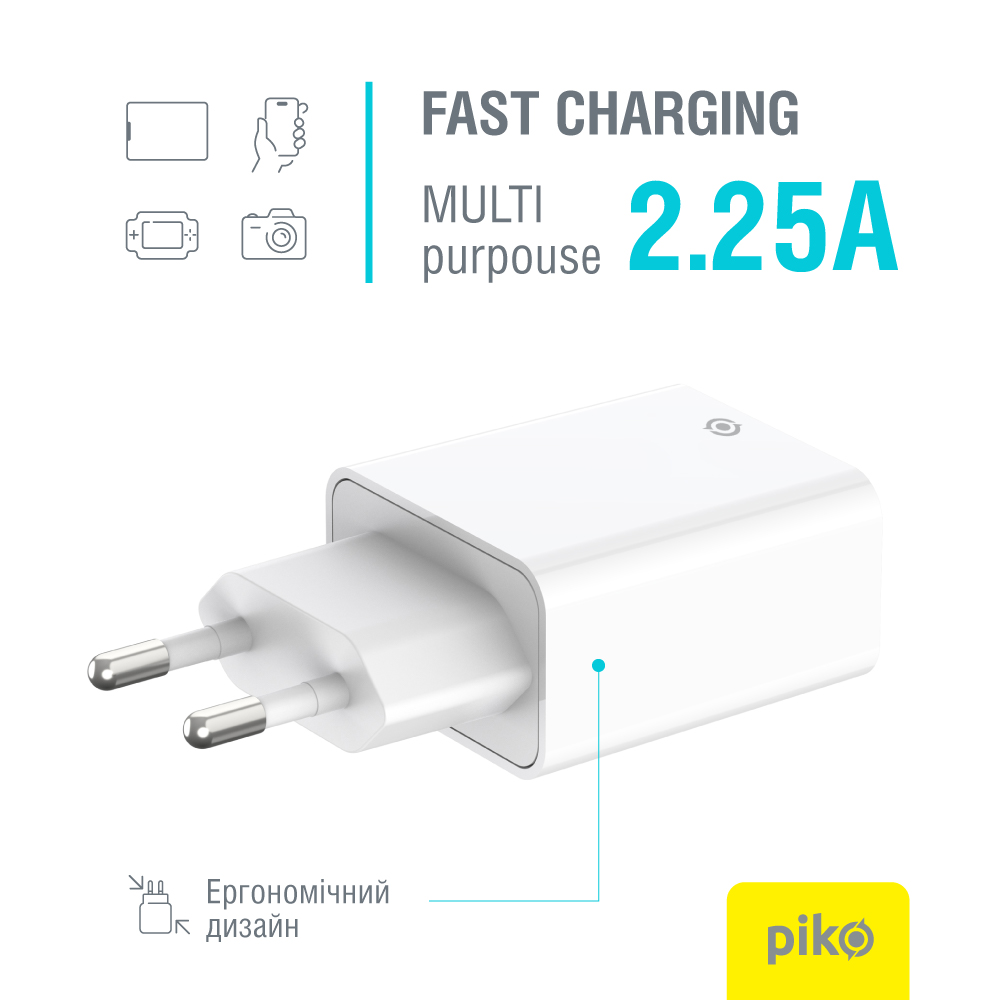 Мережевий зарядний пристрій Piko TC-PD451 (1USB-Cx3A) 45W White (1283126597770)