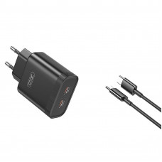 Мережевий зарядний пристрій XO L105 (2USB-С, 3А) PD Black (L105-CC.black) Мережевий зарядний пристрій XO L105 (2USB-С, 3А) PD Black (L105-CC.black)