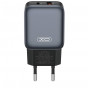 Мережевий зарядний пристрій XO L154 (1USB-С, 1USB, 3А) PD, QC 3.0 Black (L154.black)