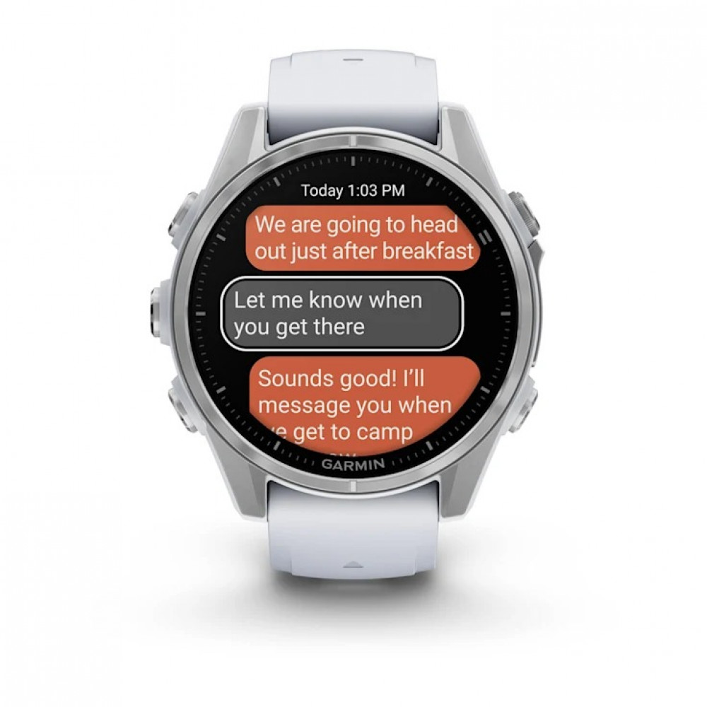 Смарт-годинник Garmin Fenix 8 43mm AMOLED Silver with Whitestone Silicone (010-02903-06)