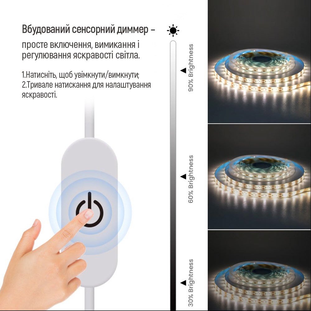 Світлодіодна стрічка ColorWay з живленням від USB холодний білий 5 м (CW-LD05)