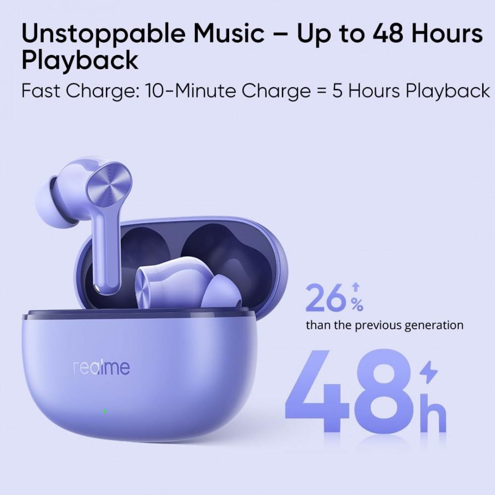 Bluetooth-гарнітура Realme Buds T200 Lite Aurora Purple_EU