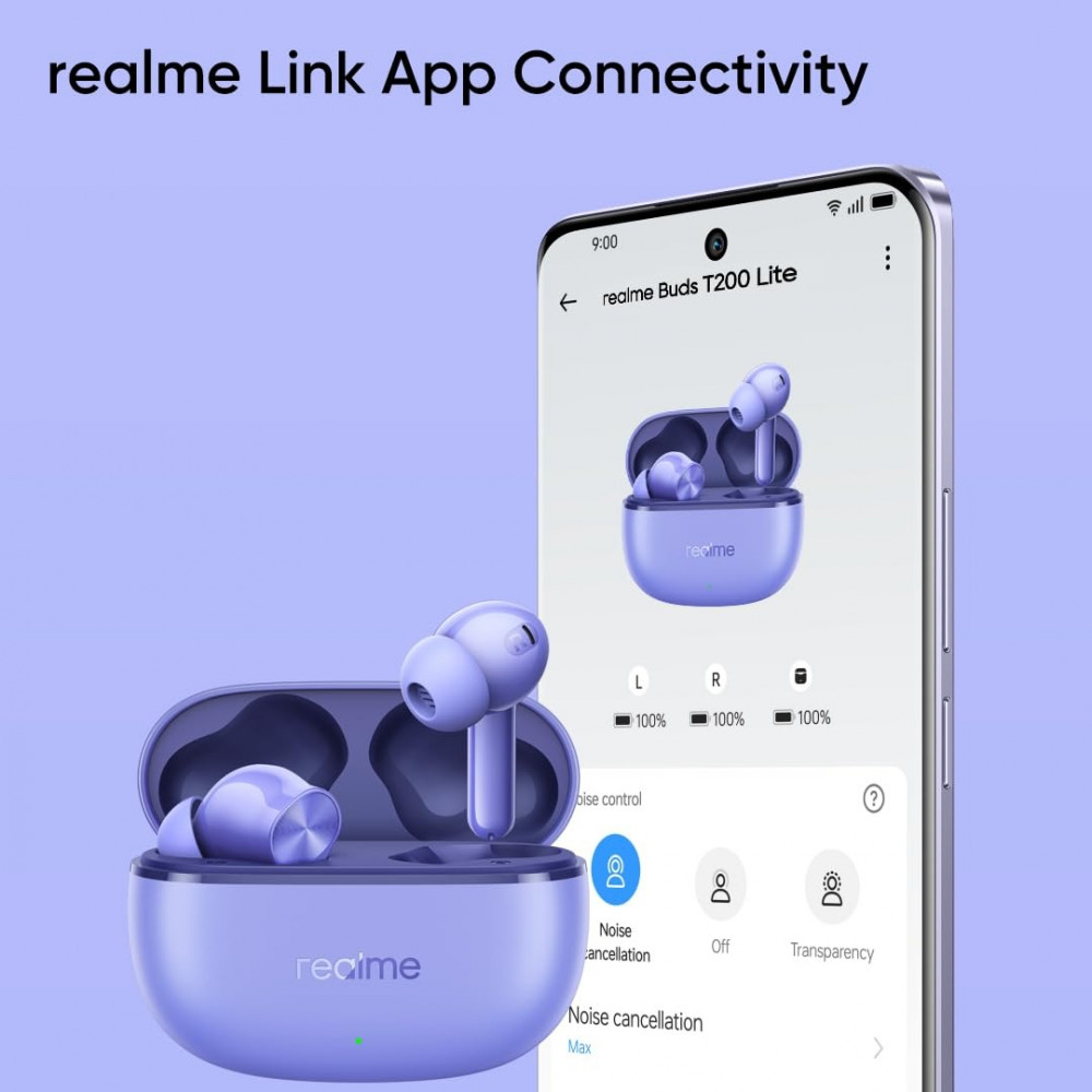 Bluetooth-гарнітура Realme Buds T200 Lite Aurora Purple_EU