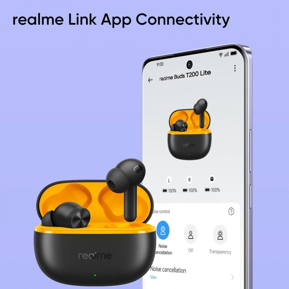 Bluetooth-гарнітура Realme Buds T200 Lite Volt Black_EU