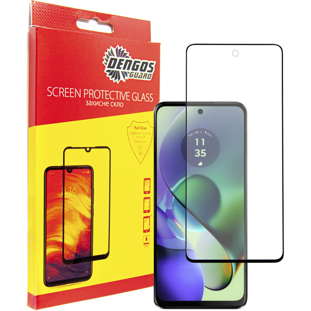 Захисне скло Dengos для Motorola Moto G54 Black Full Glue (TGFG-326)