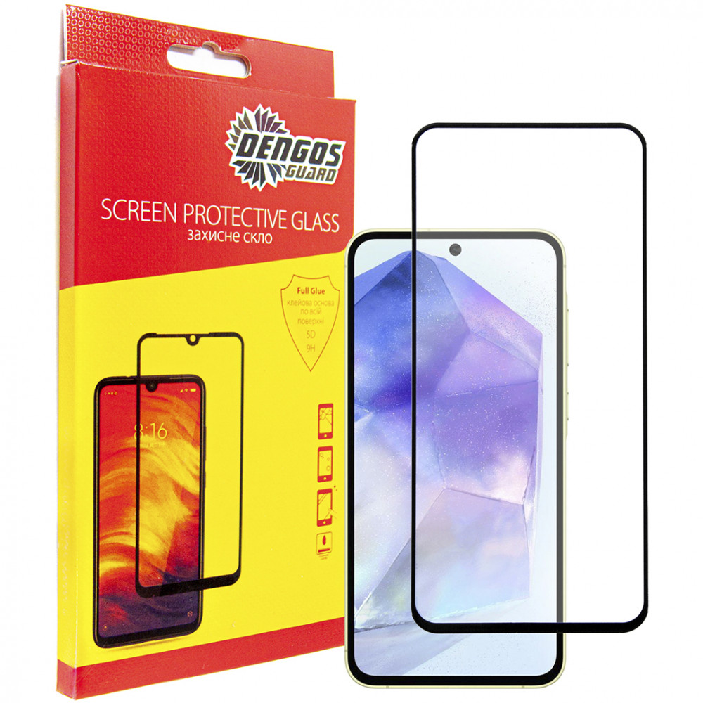 Захисне скло Dengos для Samsung Galaxy A55 5G SM-A556 Black Full Glue (TGFG-345)