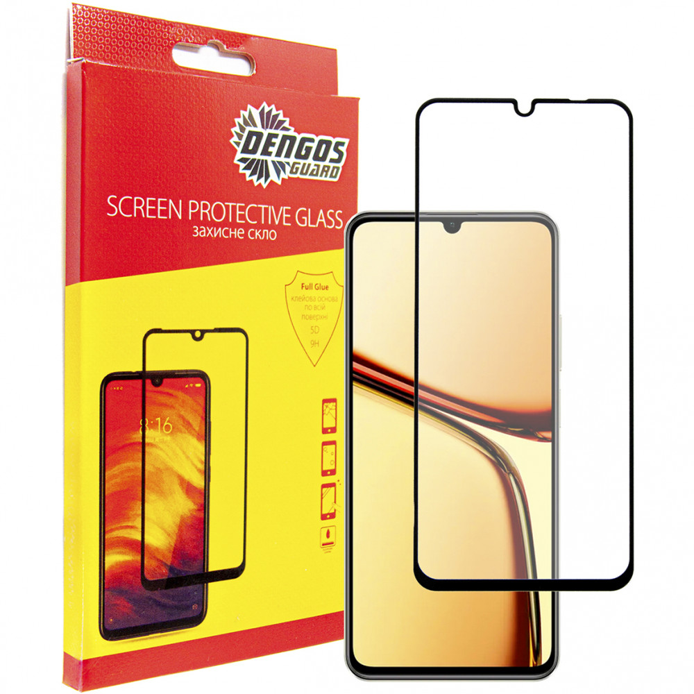 Захисне скло Dengos для Realme C61 Black Full Glue (TGFG-372)