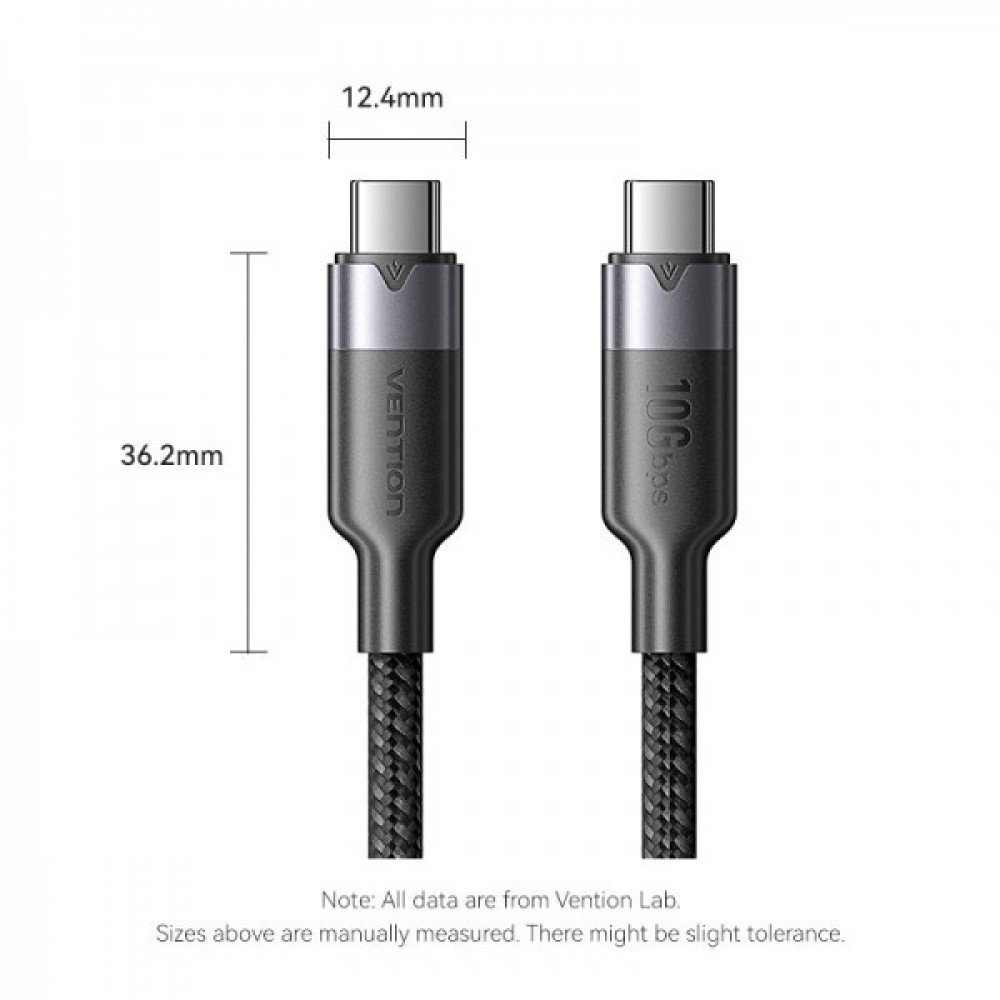 Кабель Vention USB Type-C - USB Type-C (M/M), 100W, 5A, 1 м, White (TRGWF)