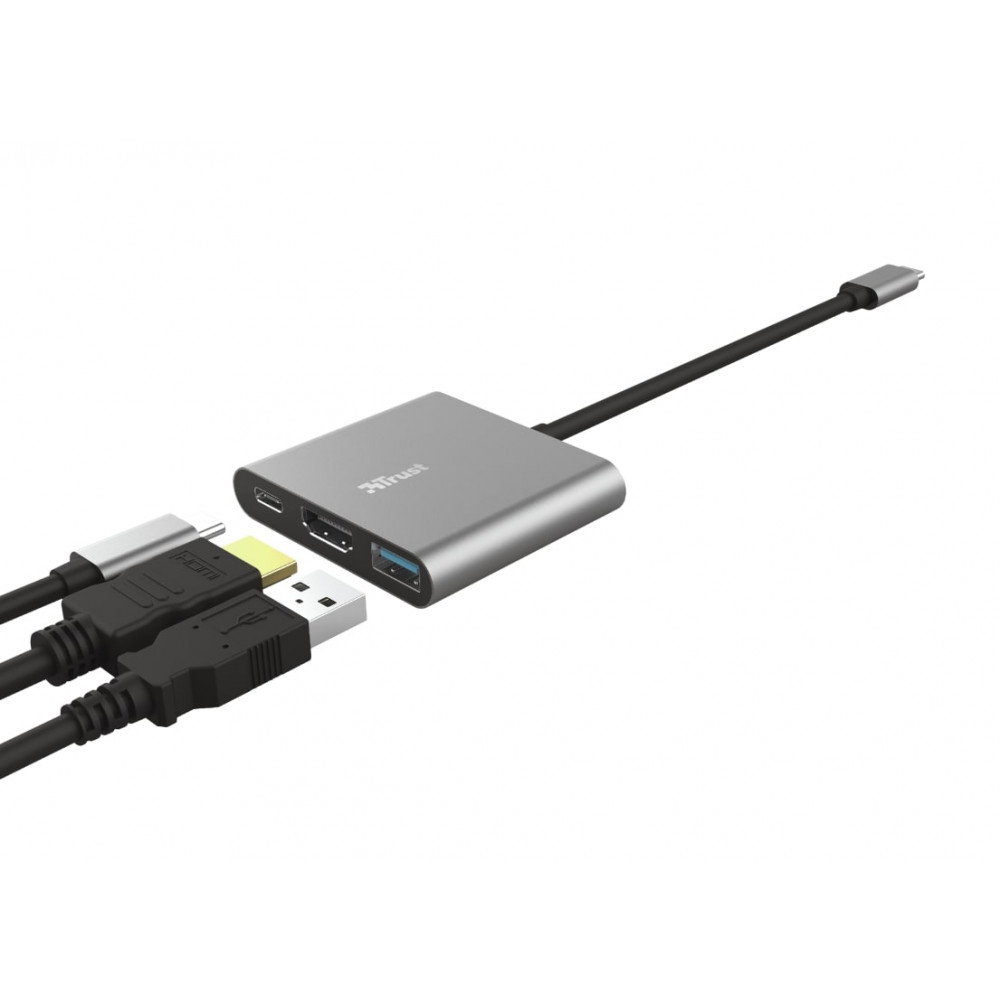 USB-хаб Trust Dalyx Aluminium USB Type-C 3-в-1 (23772)