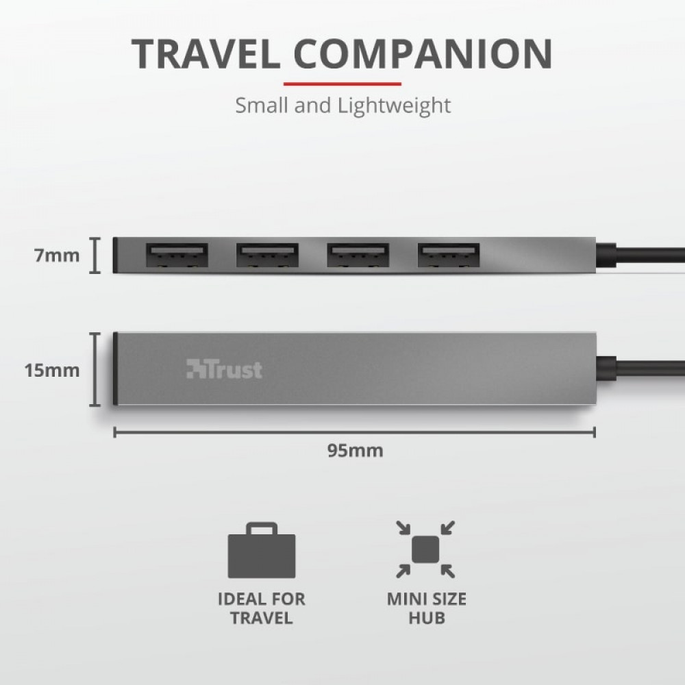 USB-хаб Trust Halyx Aluminium 4 ports (23786)