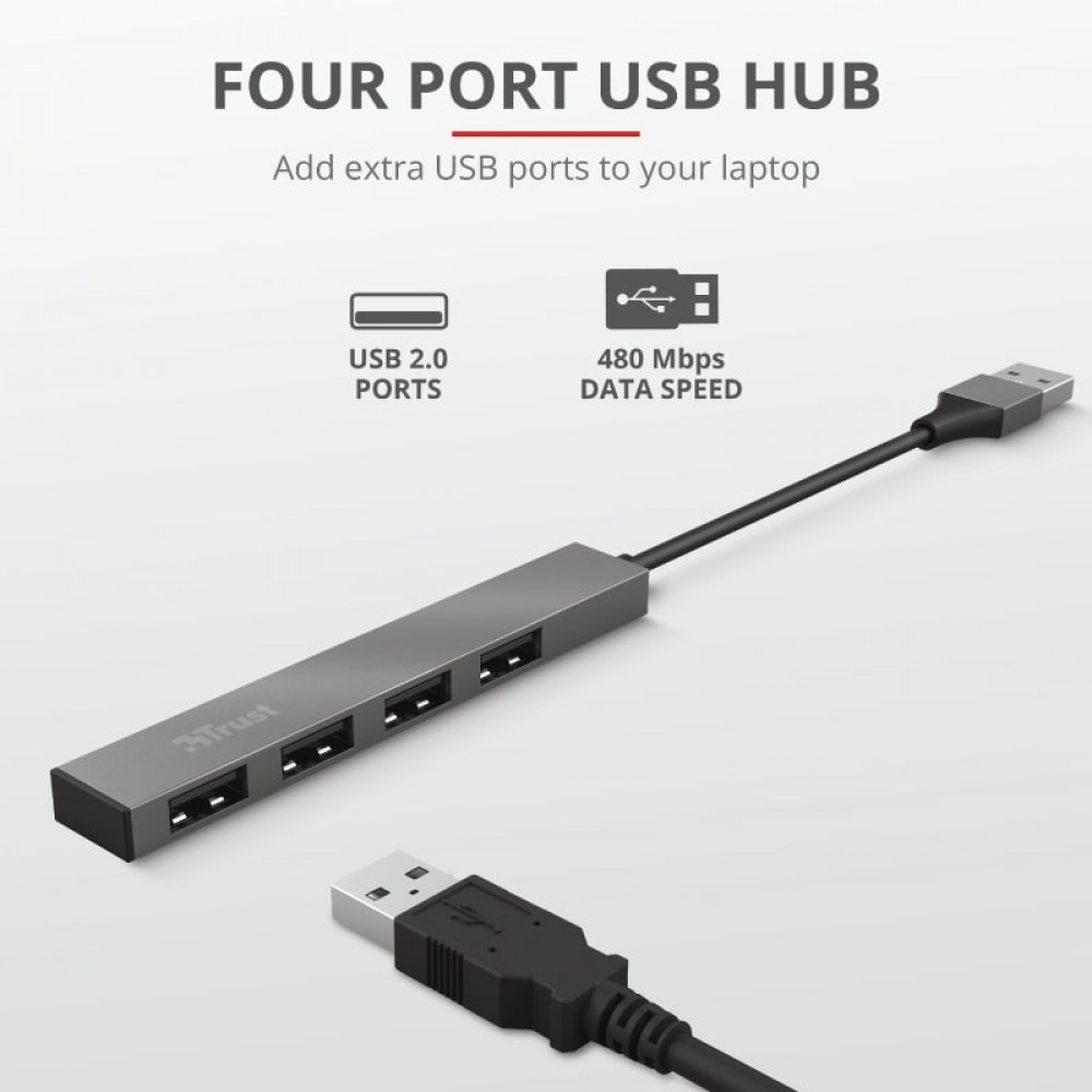 USB-хаб Trust Halyx Aluminium 4 ports (23786)