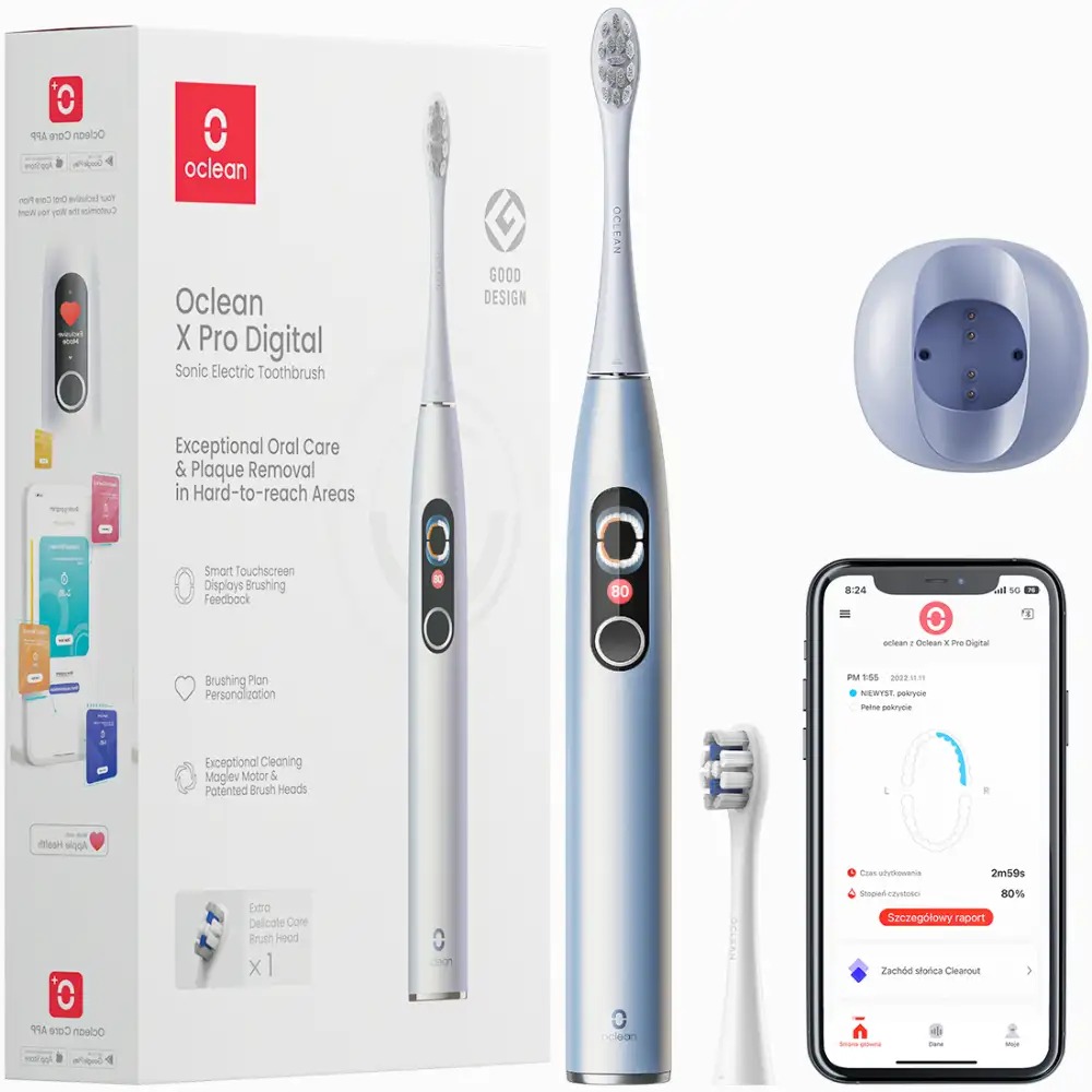 Розумна зубна електрощітка Oclean X Pro Digital Electric Toothbrush Glamour Silver (6970810552560)