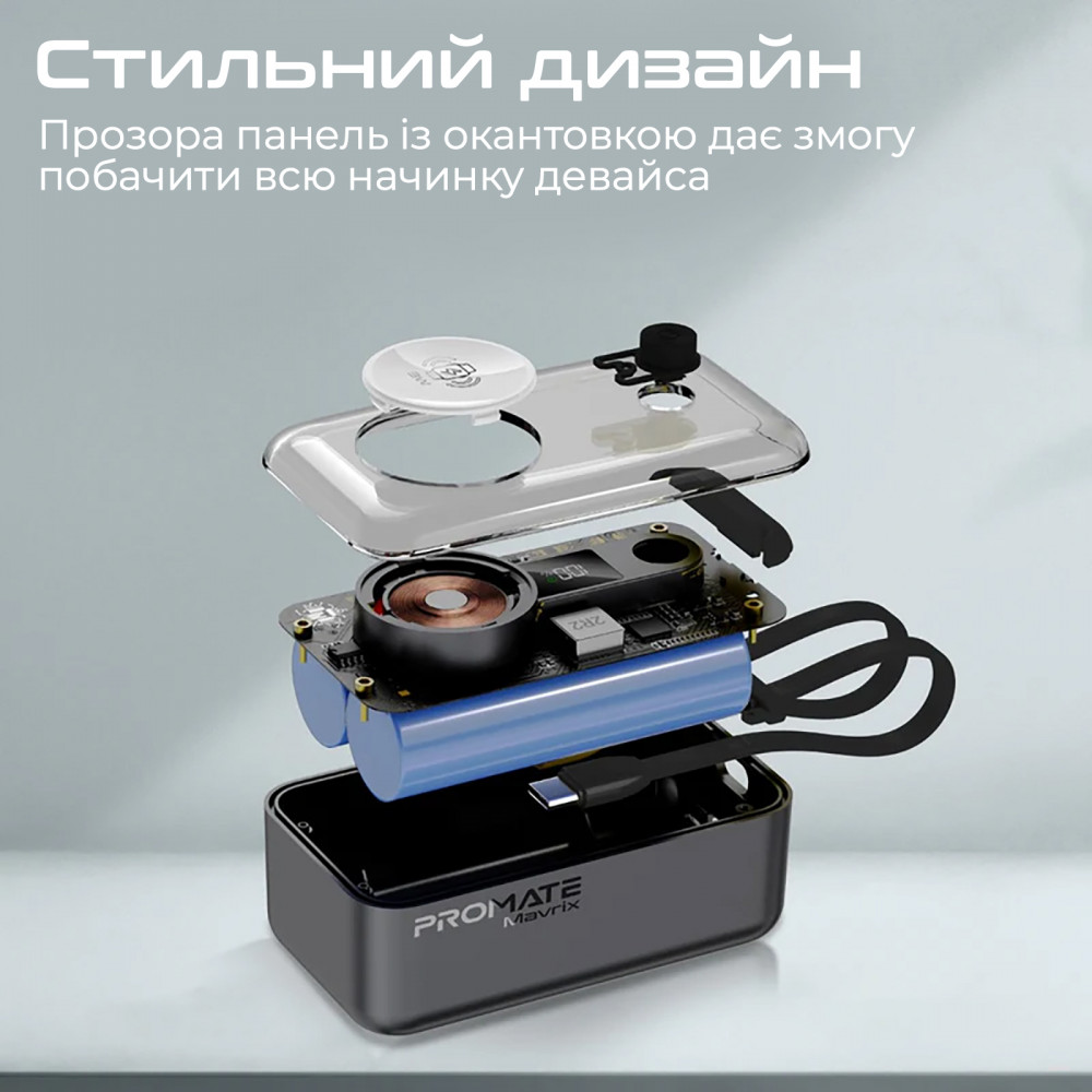 Універсальна мобільна батарея Promate Mavrix 10000mAh 35W Black