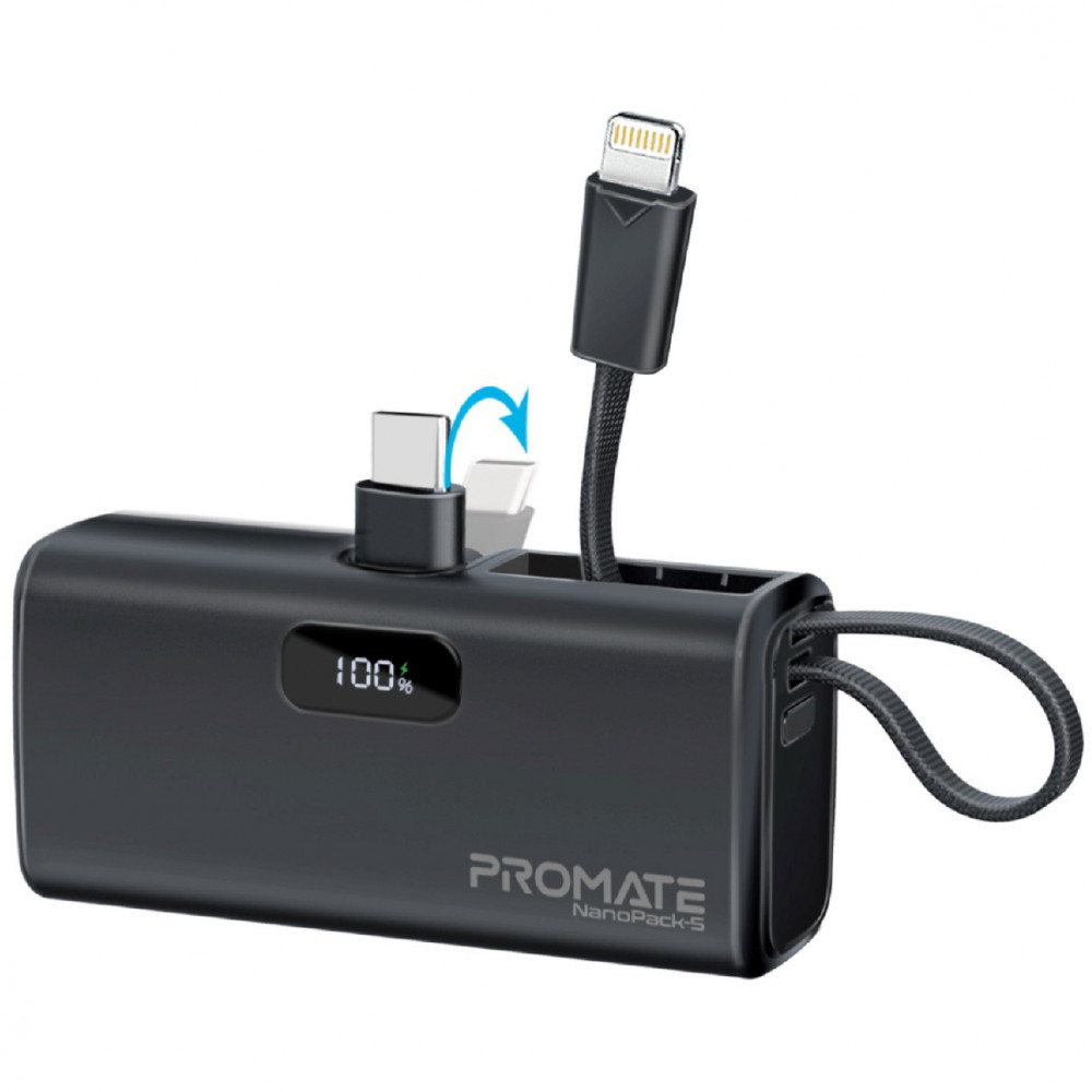 Універсальна мобільна батарея Promate Nanopack-5 5000mAh 20W Black