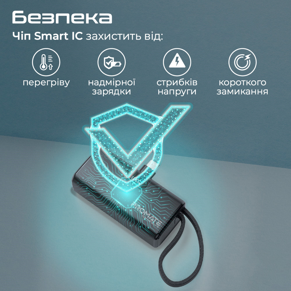 Універсальна мобільна батарея Promate Nanopack-5 5000mAh 20W Black