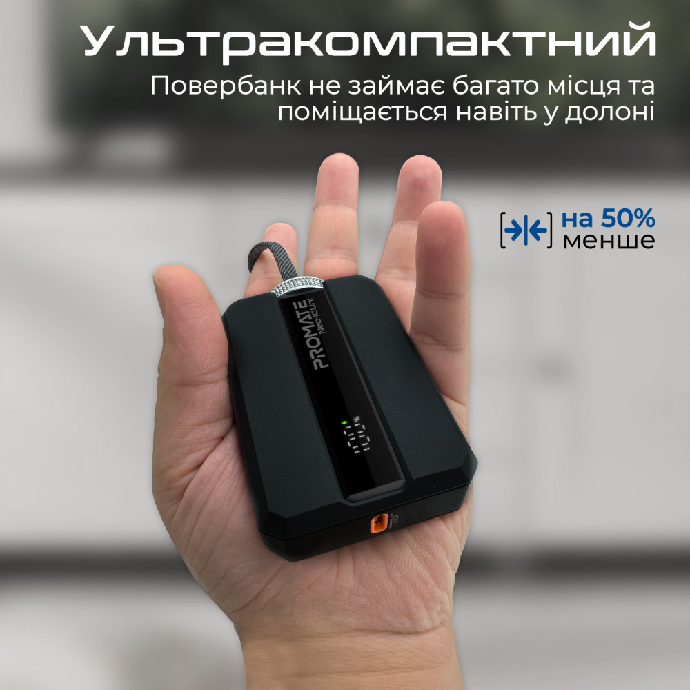 Універсальна мобільна батарея Promate Neo-10Uni 10000mAh 30W Black