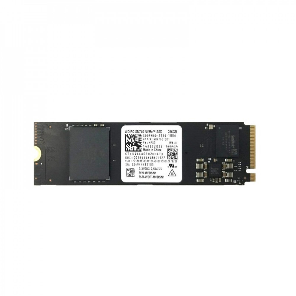 Накопичувач SSD  256GB WD SN740 M.2 2280 PCIe 4.0 x4 3D TLC (WD PC SN740 SDDPNQD 256G)