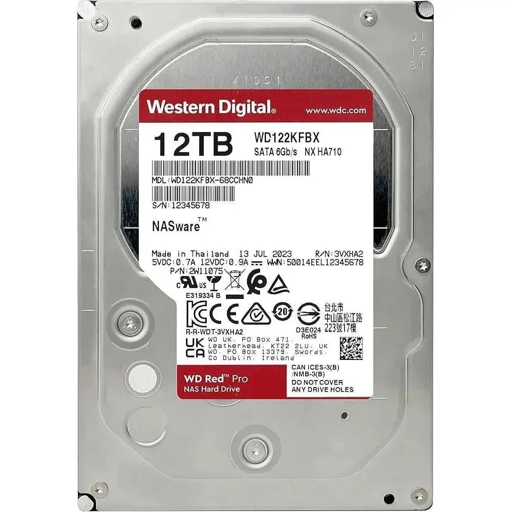 Накопичувач HDD SATA 12.0TB WD Red Pro NAS 7200rpm 512MB (WD122KFBX)