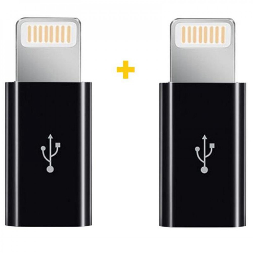 Адаптер XoKo AC-030 micro USB - Lightning (F/M), 2шт., Black (XK-AC030-BK2)