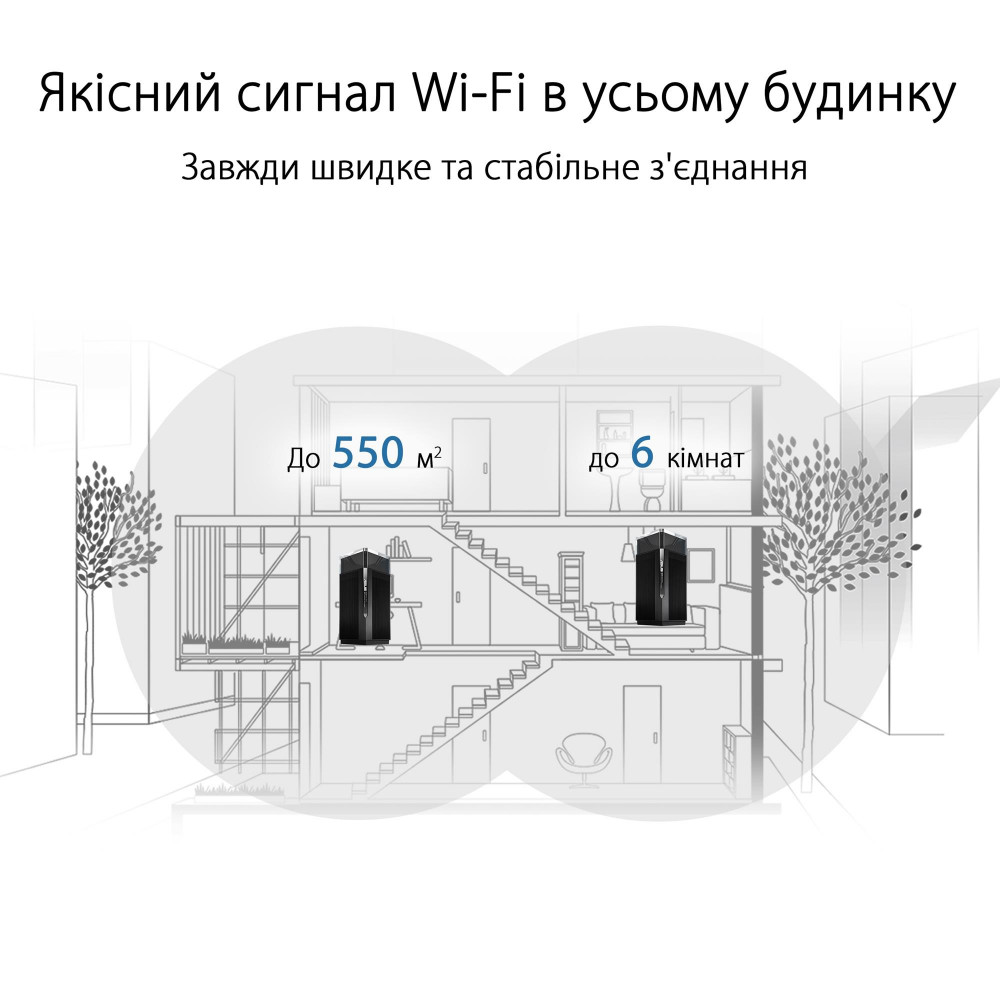 Wi-Fi Mesh-система Asus ZenWiFi Pro XT12 2pk Black (90IG06U0-MO3A40)