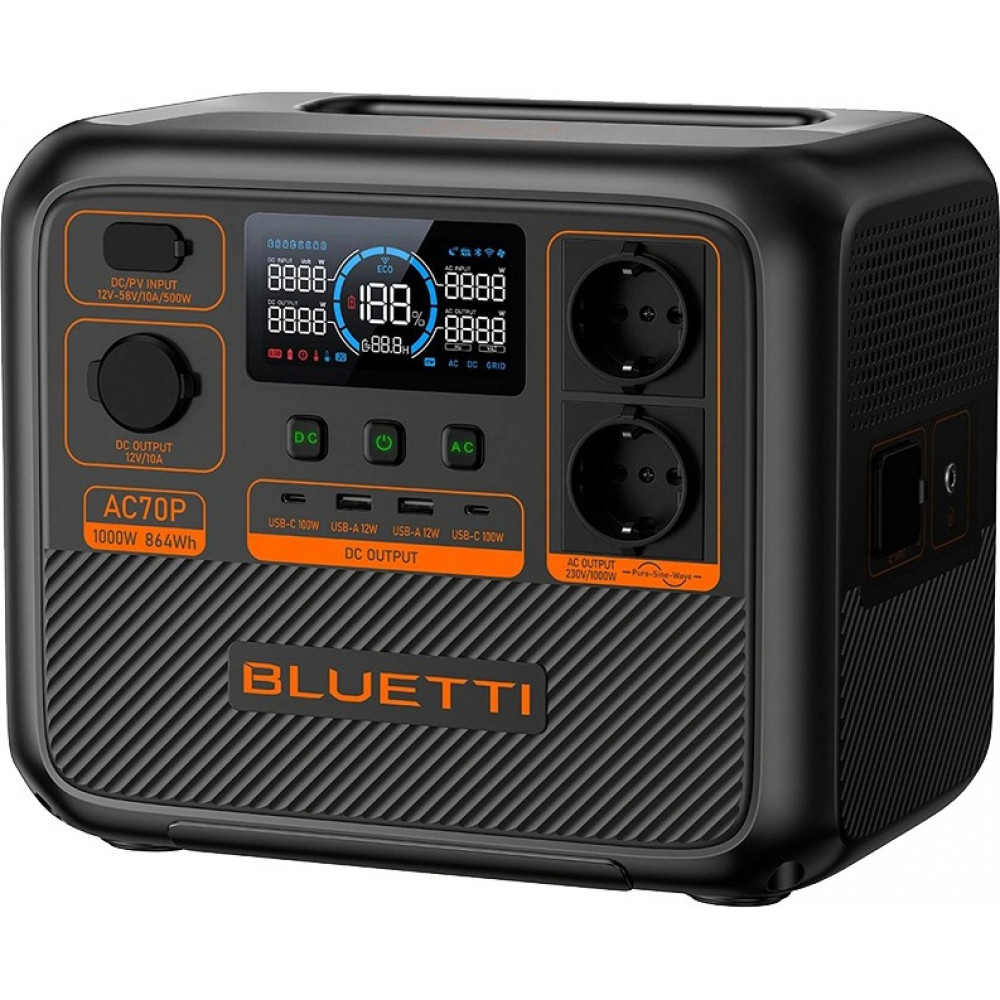 Зарядна станція Bluetti AC70P, 864Wh, 1000W, LiFePO4