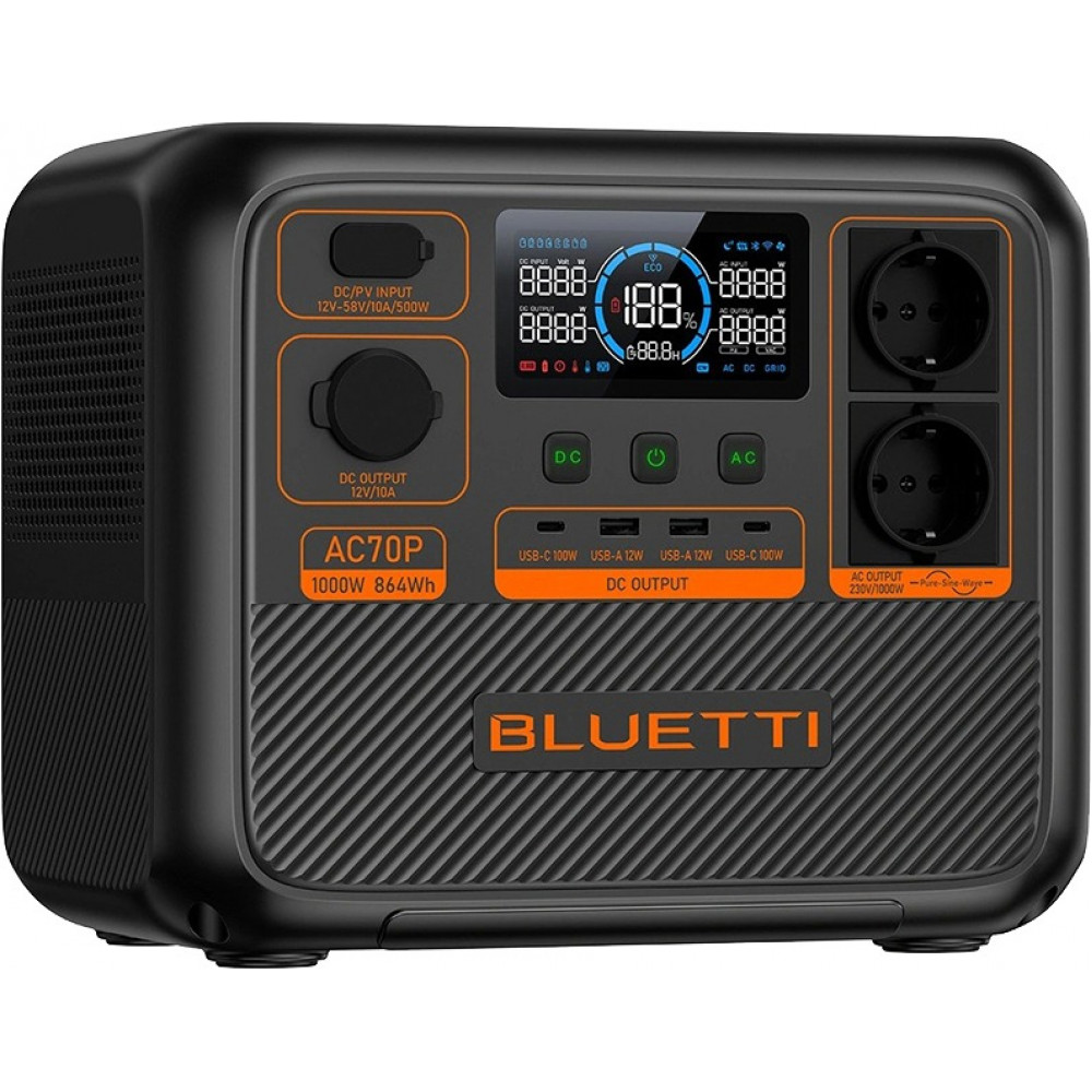 Зарядна станція Bluetti AC70P, 864Wh, 1000W, LiFePO4