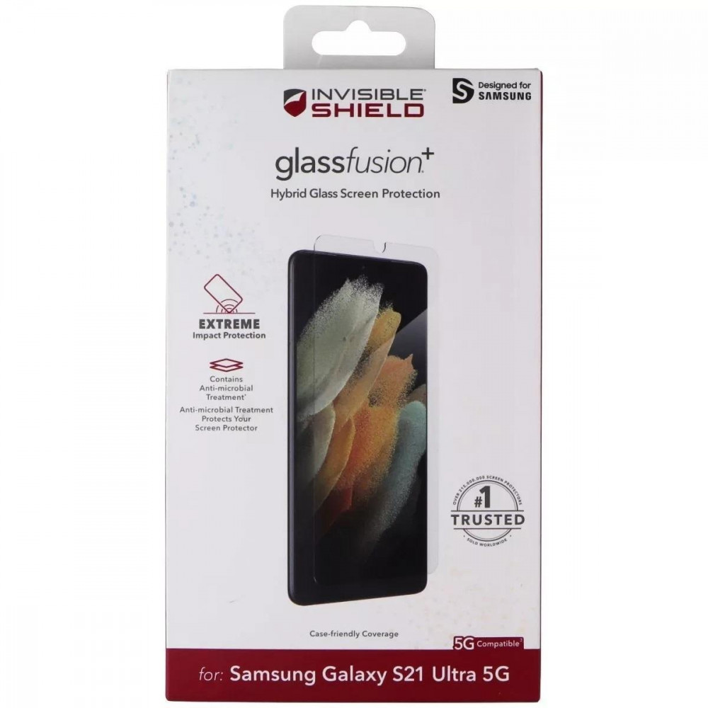 Захисна плiвка Zagg InvisibleShield GlassFusion+ Hybrid Glass для Samsung Galaxy S21 Ultra SM-G998 Transparent (200307502)
