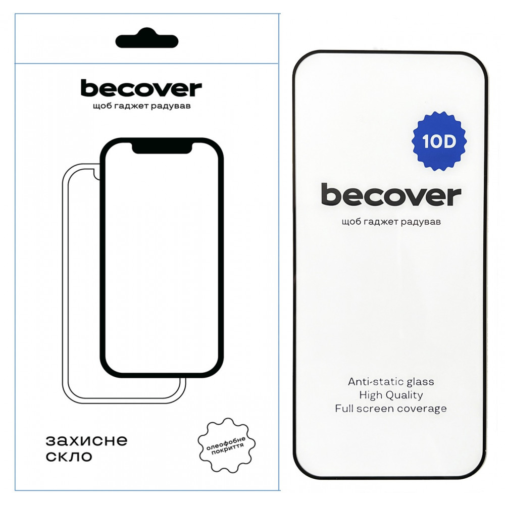 Захисне скло BeCover для Tecno Spark Go 1 (KL4) Black 10D (712724)