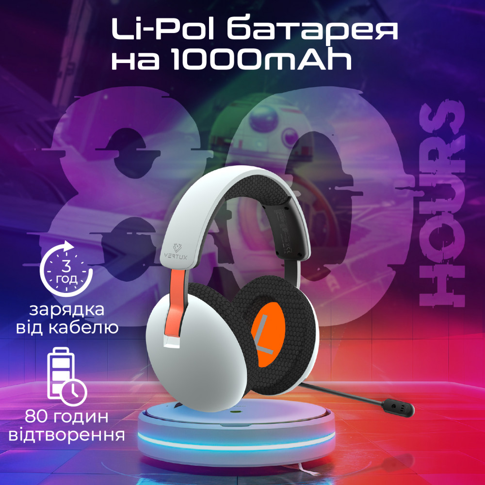Bluetooth-гарнітура Vertux BB-8 White
