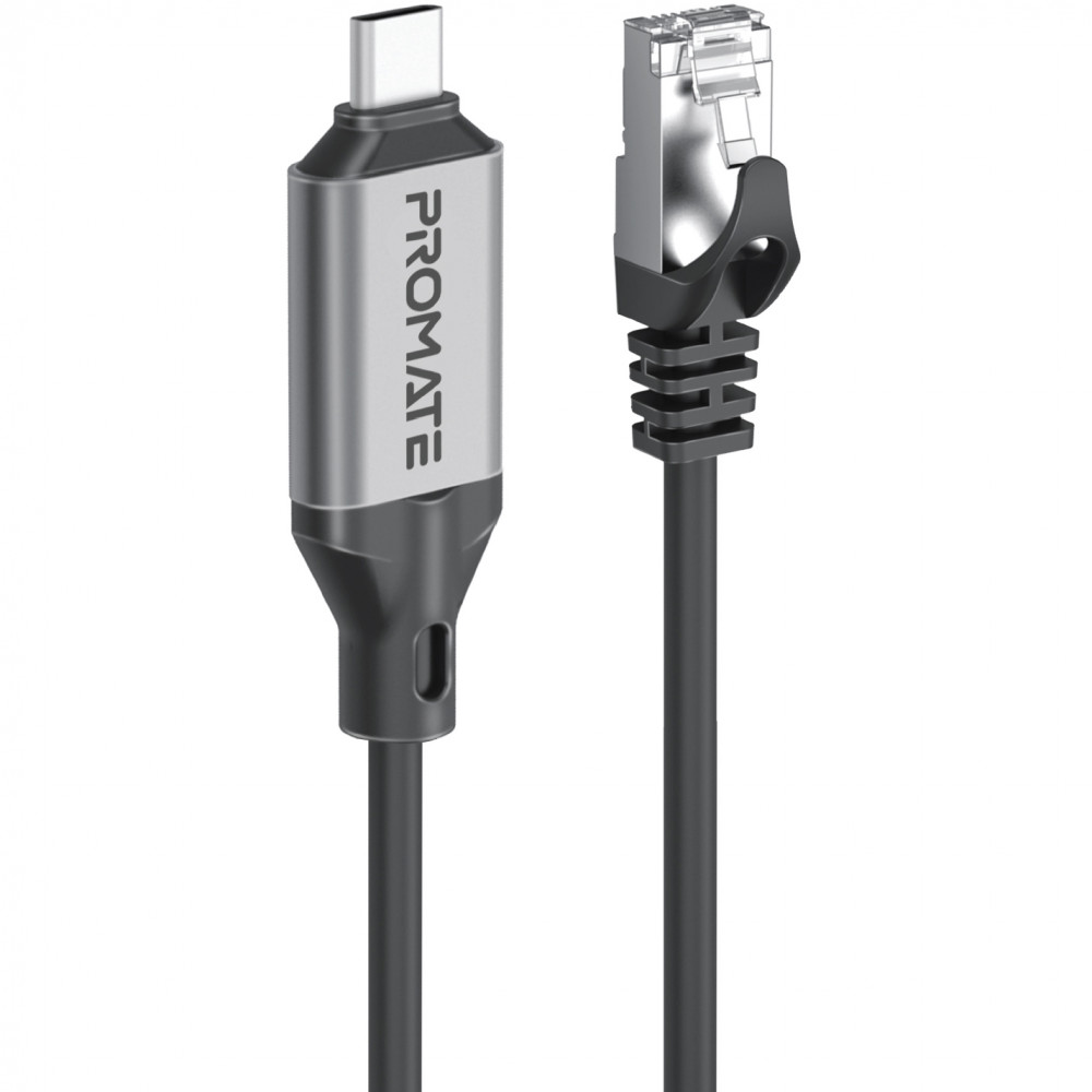Кабель Promate Clink USB Type-C - RJ-45, 5 м, Black