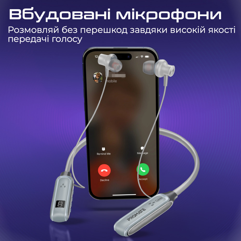 Bluetooth-гарнітура Promate Leap Silver