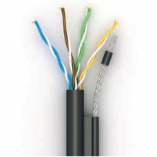 Кабель для зовнішньої прокладки OK-Net КППт-ВП (100) UTP, CAT5e, 4х2х0.51, бухта 305м з тросом (49223) Кабель для зовнішньої прокладки OK-Net КППт-ВП (100) UTP, CAT5e, 4х2х0.51, бухта 305м з тросом (49223)