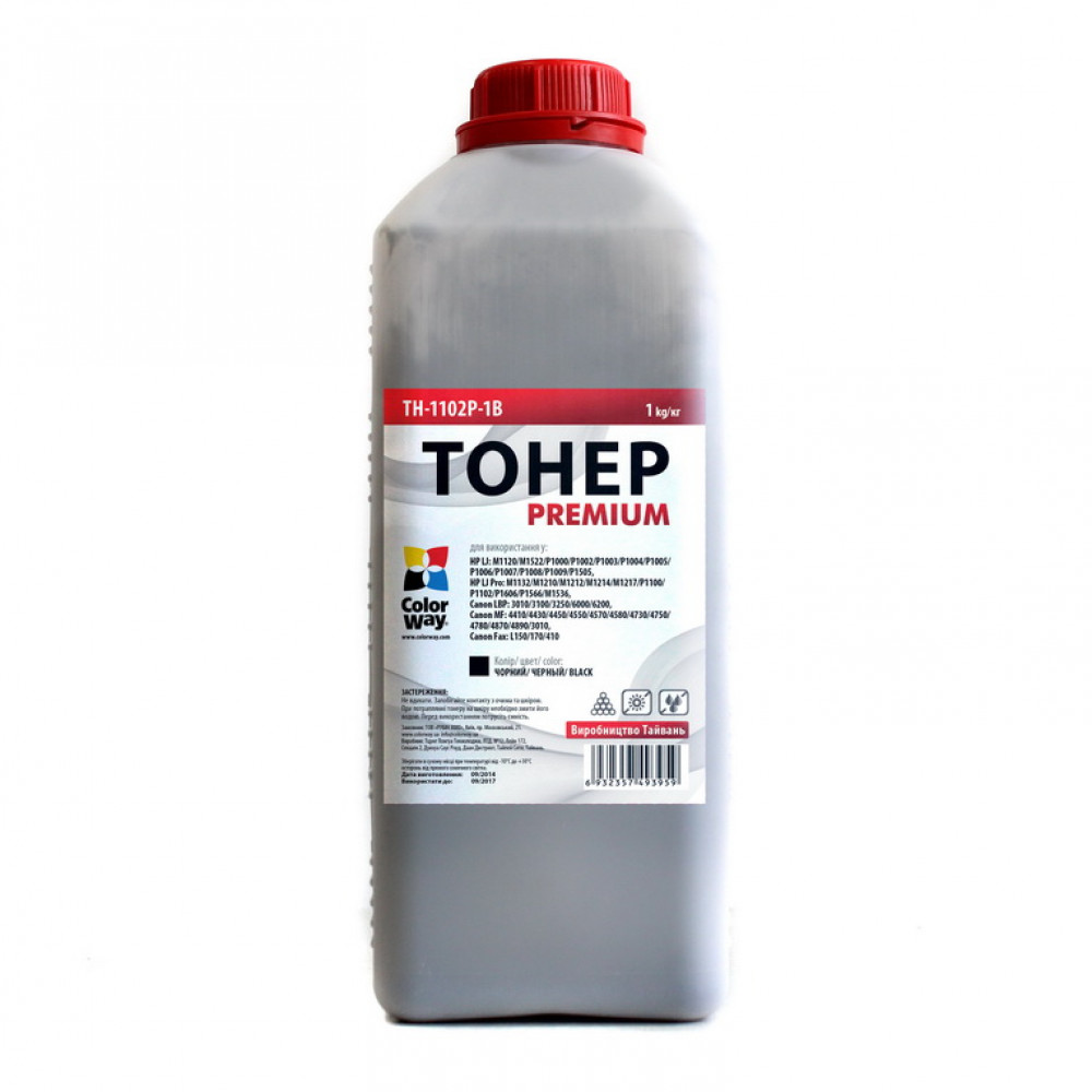 Тонер CW (TH-1102P-1B) HP P1102/P1606/Canon 725/Canon 728, 1000г Premium