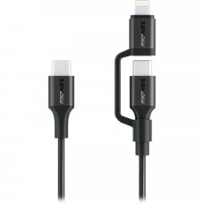 Кабель Promate USB Type-C - USB Type-C Lightning (M/M), 3A, 60W, 1.2 м, Black (powerlink-cci.black)