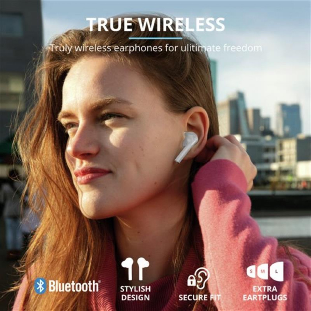 Bluetooth-гарнiтура Trust Nika Touch True White (23705)