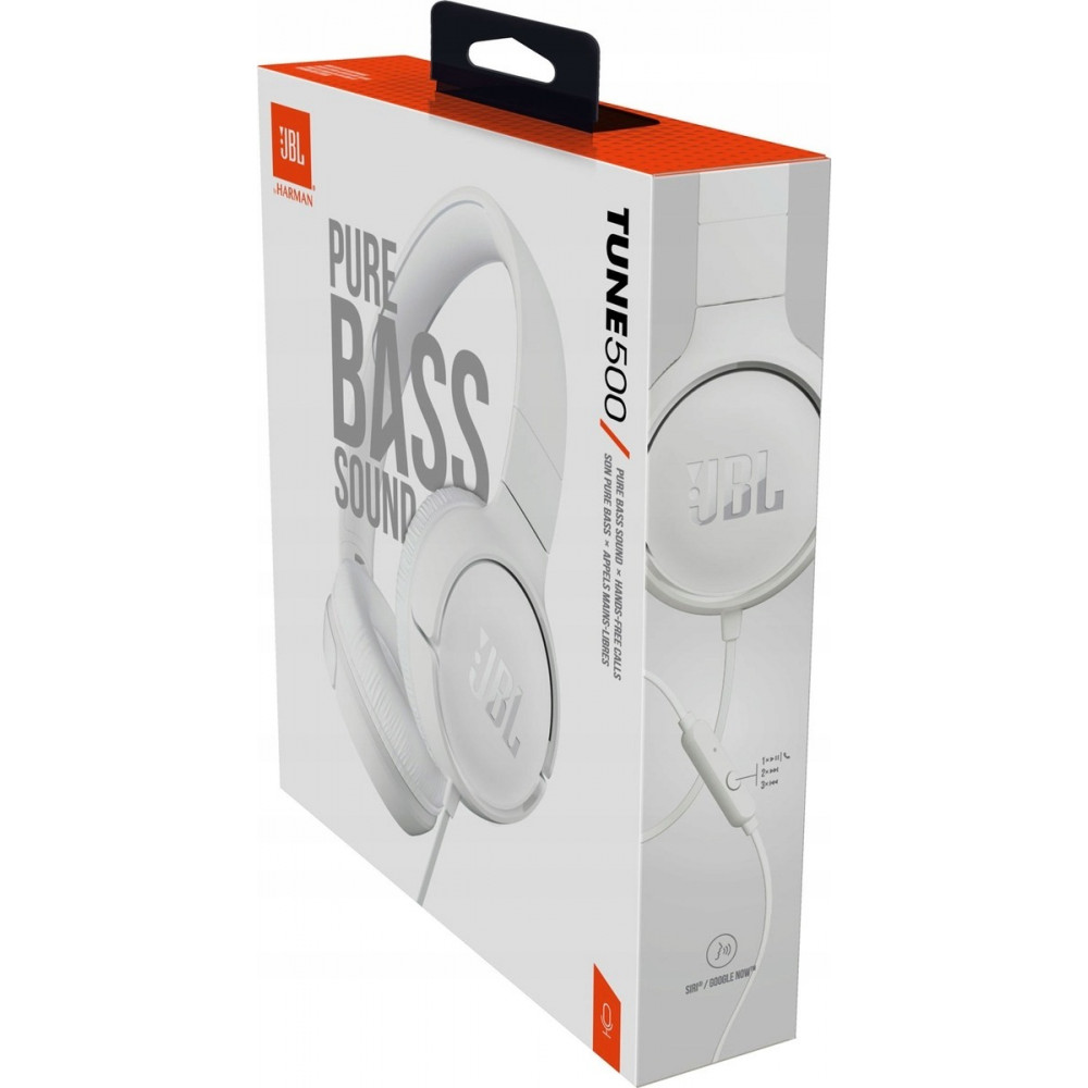 Гарнiтура JBL Tune 500 White (JBLT500WHT)