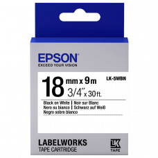 Картридж зі стрічкою Epson LK5WBN принтерів LW-400/LW-400VP/LW-600P/LW-700/LW-Z710/LW-900P/LW-1000P/LW-Z5000BE Std Blk/Wht 18mm/9m