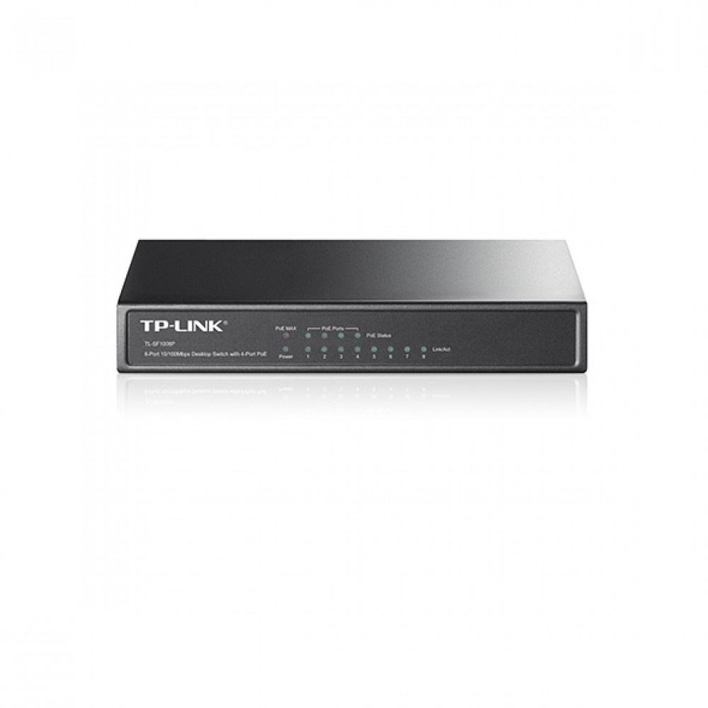 Комутатор TP-LINK TL-SF1008P 8xFE (8xPoE), 65Вт, Некерований