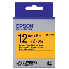 Картридж зі стрічкою Epson LK4YBP принтерів LW-300/LW-400/LW-400VP/LW-600P/LW-700/LW-Z710/LW-900P/LW-1000P/LW-Z5000BE Pastel Black/Yellow 12mm/9m