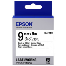 Картридж зі стрічкою Epson LK3WBN принтерів LW-300/LW-400/LW-400VP/LW-600P/LW-700/LW-Z710/LW-900P/LW-1000P/LW-Z5000BE Std Blk/Wht 9mm/9m