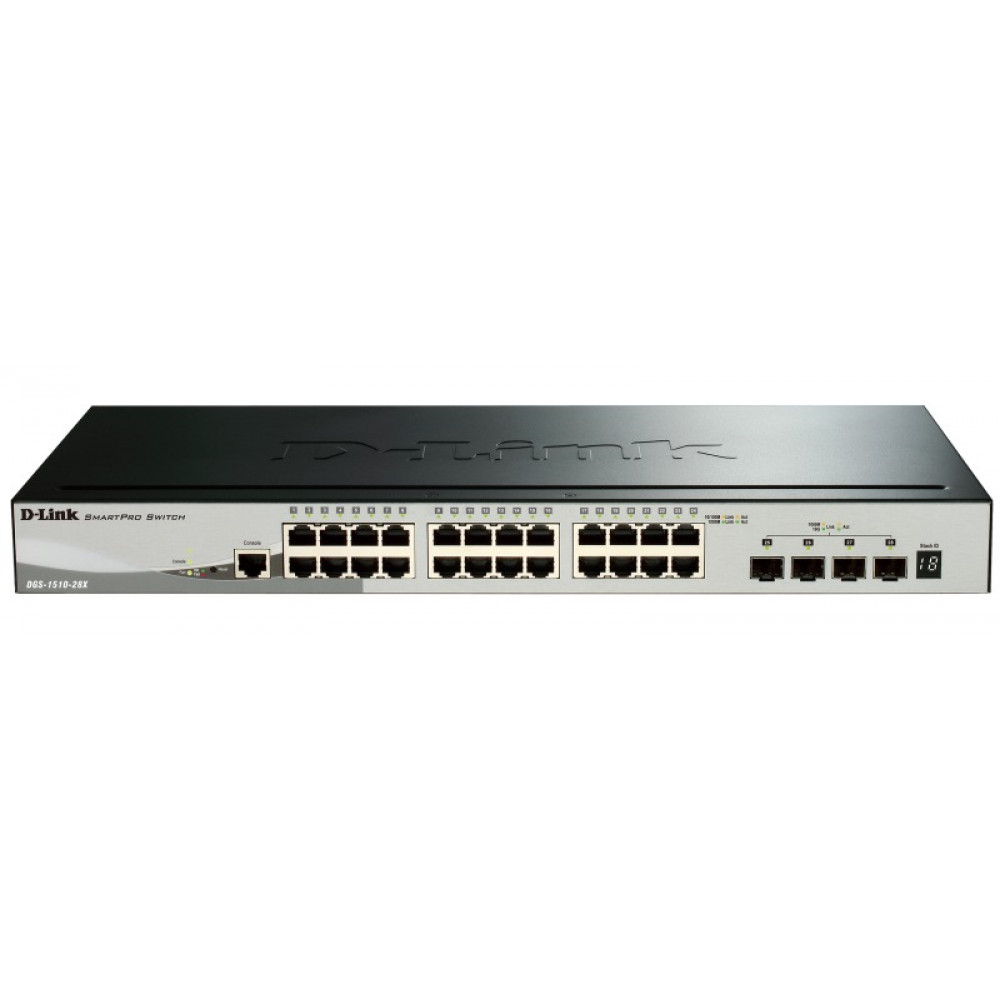Комутатор D-Link DGS-1510-28X 24xGE, 4xSFP+, SmartPro