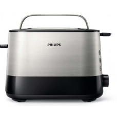 Тостер Philips WiWa Collection 1050Вт, метал/пластик, чорний