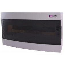 Щит зовнішній розподільчий ETI, ECT 18PT (18 модулів, прозорі дверцята)