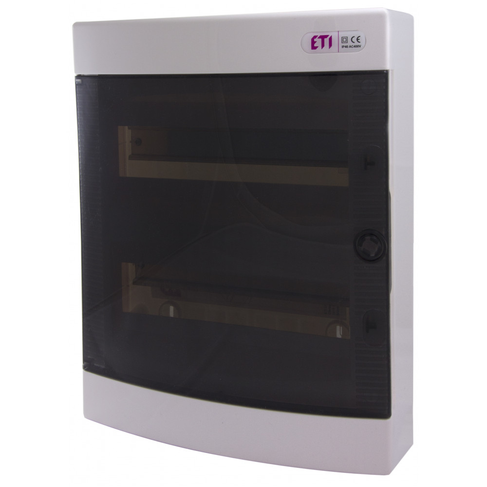 Щит зовнішній розподільний ETI, ECT 24PT (24 модулі, прозорі дверцята)