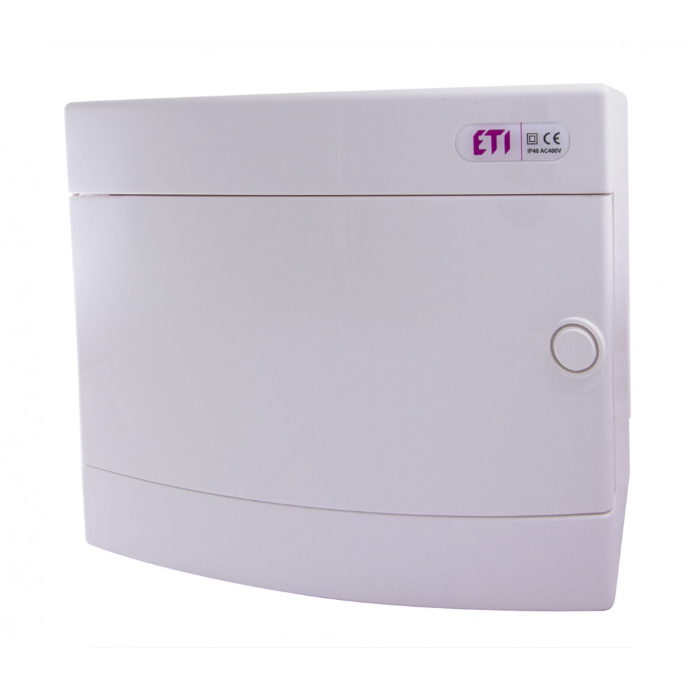 Щит зовнішній розподільний ETI, ECT 12PT (12 модулів, білі дверцята)