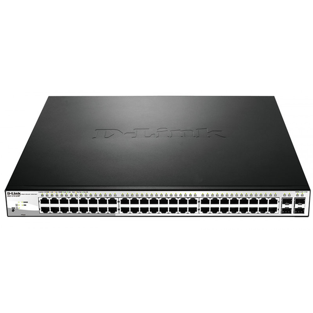 Комутатор D-Link DGS-1210-52MP 48xGE PoE, 4xGE/SFP WebSmart