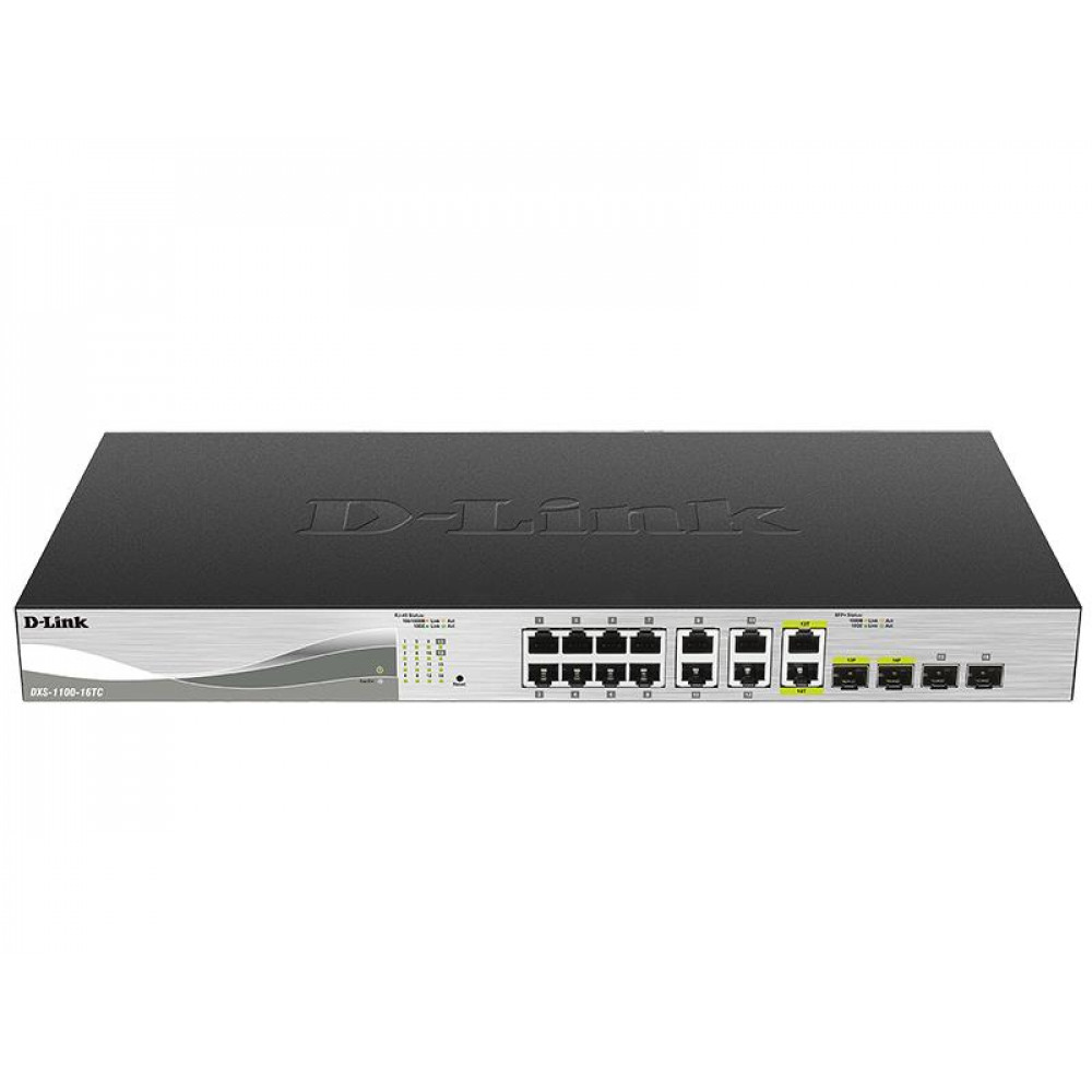 Комутатор D-Link DXS-1100-16TC 12x10GE, 2x10GE/SFP+ EasySmart