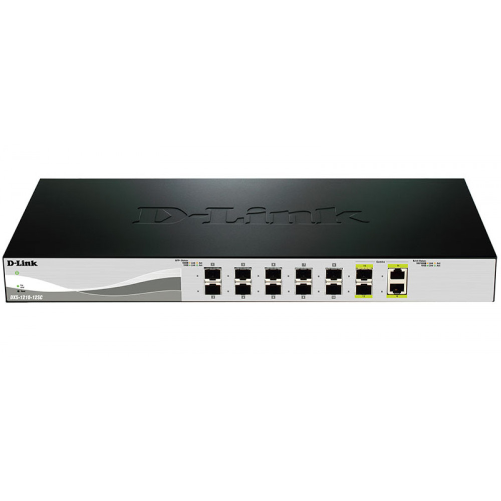 Комутатор D-Link DXS-1210-12SC 10xSFP+, 2x10GE/SFP+, L3